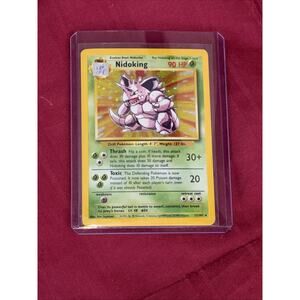 Nidoking 11/102 Base Set Holo Rare Vintage 1999 Pokemon Card